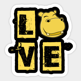 Love Hippo Sticker